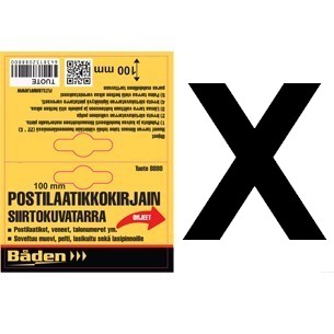 Tarrakirjain X 100 mm - Postilaatikot ja numerot - 6438152088616 - 1