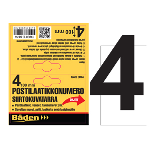 Tarranumero 4 100 mm - Postilaatikot ja numerot - 6438152088746 - 1
