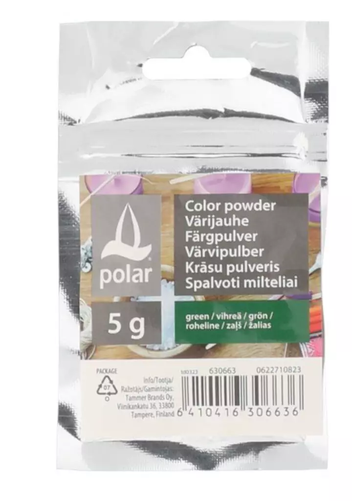 Värijauhe kynttilänvalmistukseen 5 g vihreä - Askartelutarvikkeet - 6410416306636 - 1
