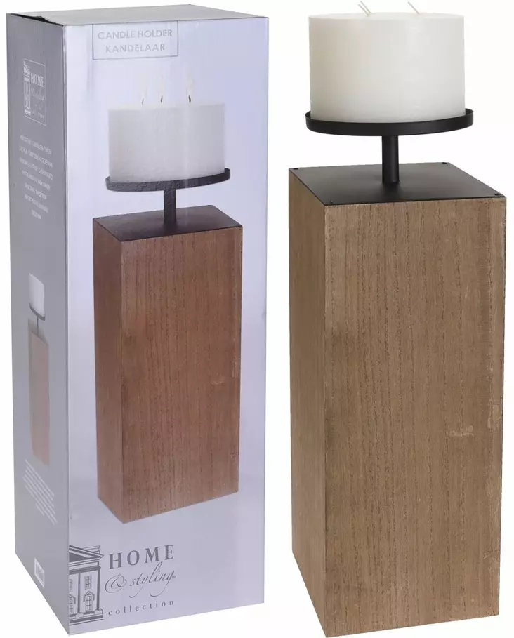 Wooden Block kynttilänjalka 57 cm - Lyhdyt - 8719202254426 - 1