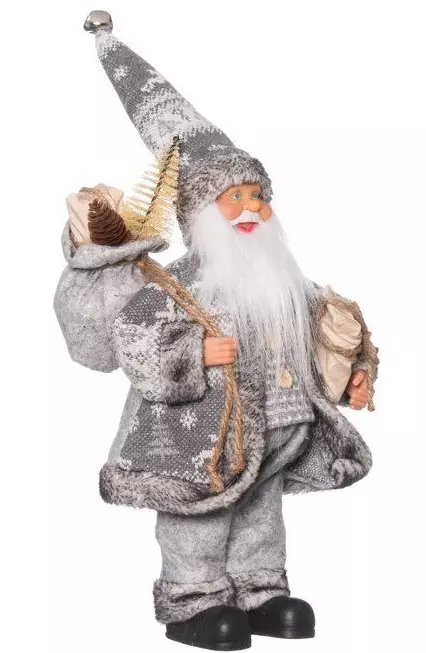 Joulupukki 43 cm harmaa - Joulukoristeet - 6410416570556 - 1