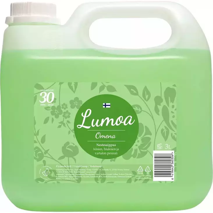 Lumoa nestesaippua omena 3L - Kosmetiikka - 6419642360306 - 1