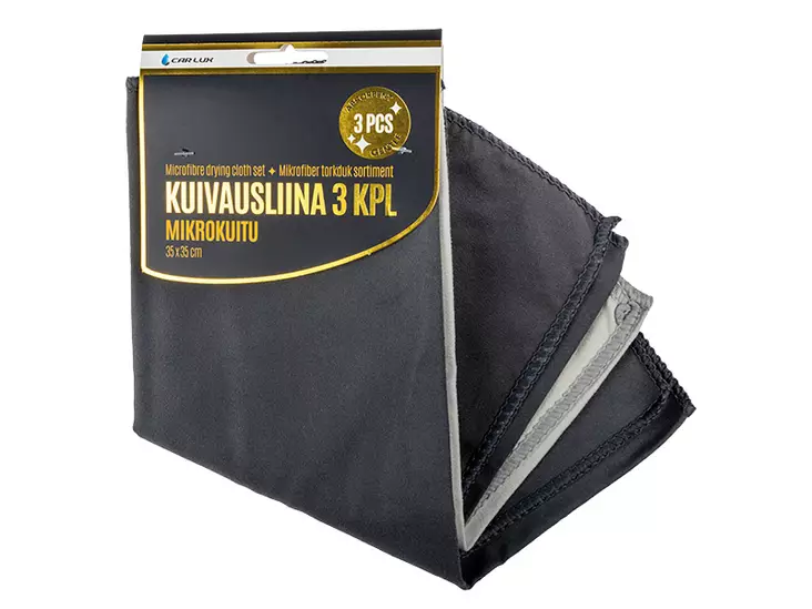 Kuivausliinat mikrokuitu 3kpl - Autotalliin - 6438255719226 - 1