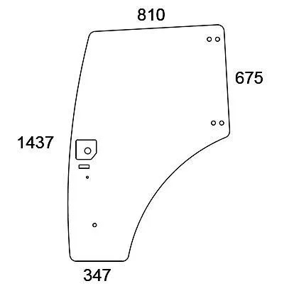 Ovilasi, vasen (CNH 84224132) - Ohjaamon lasit - 8719774856066 - 1