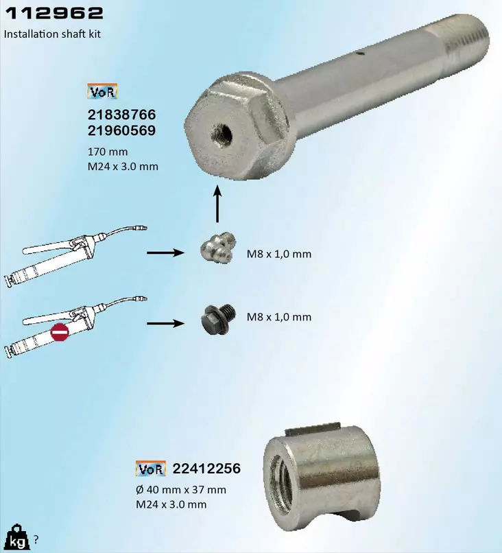 Etujousen tappi 24x170mm rasvattava - Jarrut - svm0000008816 - 1