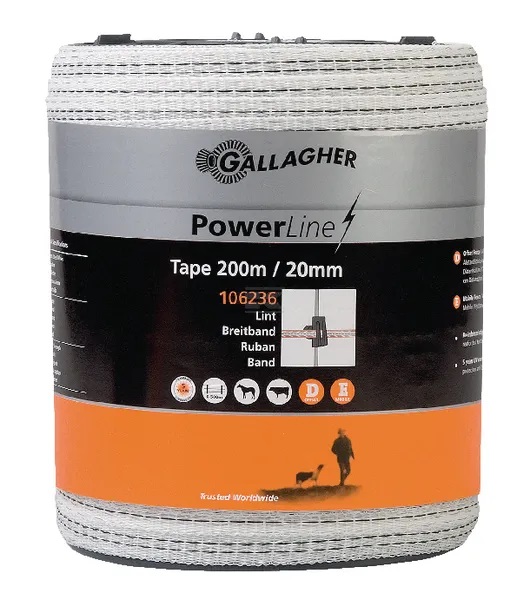 Aitanauha Gallagher PowerLine 20 mm 200 m - Aitanauhat ja -langat - 9414701106236 - 1