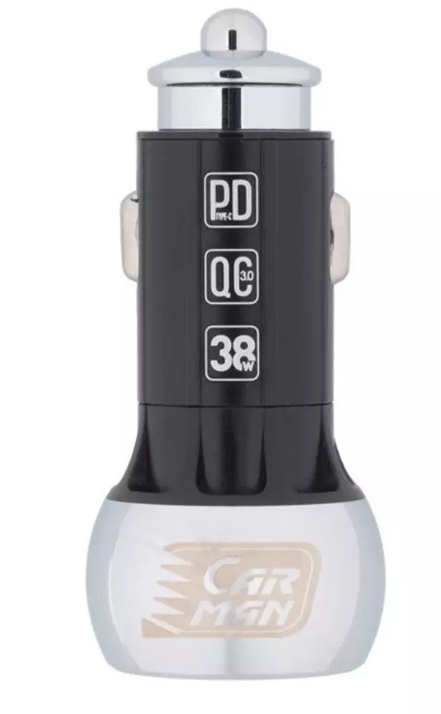 Carman Autolaturi USB-C + USB-A 38 W - Matkapuhelintarvikkeet - 6410416414966 - 1