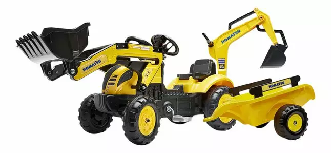 Komatsu kaivuri etukuormaajalla ja perävaunulla - Polkutraktorit ja -autot - 3016202076146 - 1