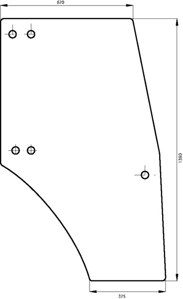 Ovilasi, oikea (Deutz-Fahr 00097701040) - Ohjaamon lasit - 8716106706976 - 1