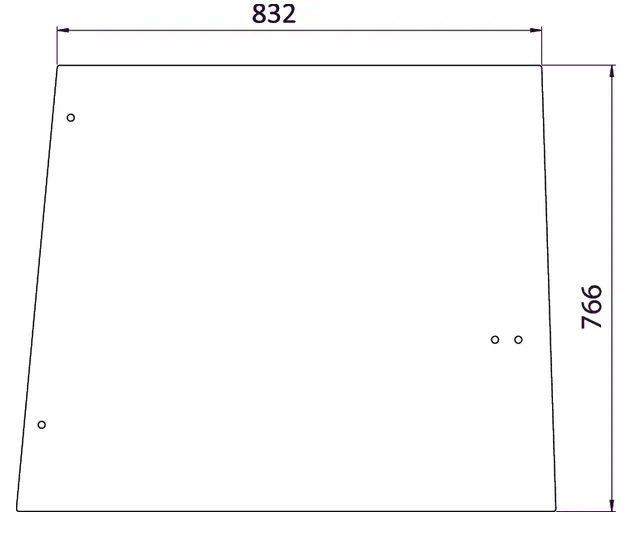 Sivulasi (JD L57977) - Ohjaamon lasit - 3660980006606 - 1