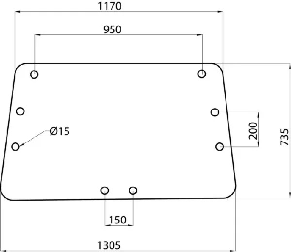 Takalasi, ylempi (Case IH 3221542R1) - Ohjaamon lasit - 8719607205696 - 1