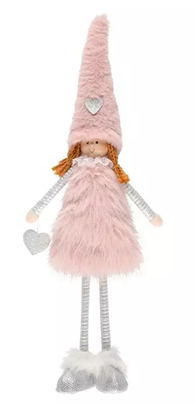Winteria Tonttutyttö 50 cm vaal.pun. - Joulukoristeet - 6410416489766 - 1