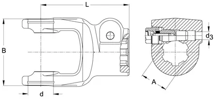 Haarukka AGCC, 1 3/4"-6, W2500/P500 - Haarukat - 8435194020947 - 2