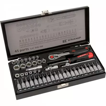 Hylsyavainsarja Kramp 1/4" 45-os. - Hylsyt ja -sarjat - 8716106883257 - 1