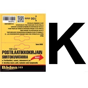 Tarrakirjain K 100 mm - Postilaatikot ja numerot - 6438152088487 - 1