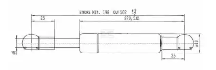 Kaasujousi L505-230N - Ohjaamotarvikkeet - 4046577164277 - 2