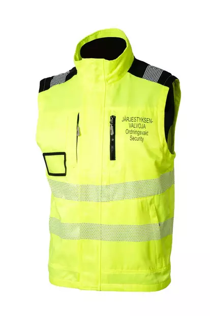 Järjestysmiesliivi kelta/musta EN 20471 Lk.2 - Asusteet - 6418326401717 - 1