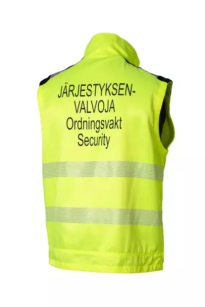 Järjestysmiesliivi kelta/musta EN 20471 Lk.2 - Asusteet - 6418326401717 - 2