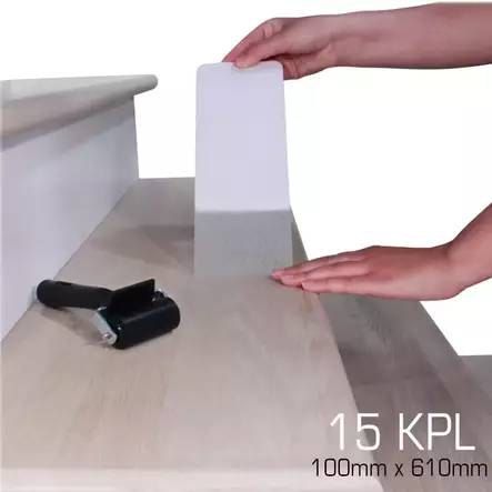 Liukuestepalat 100 mmx610 mm 15 kpl Läpinäkyvä - Teipit - 6438152023327 - 2