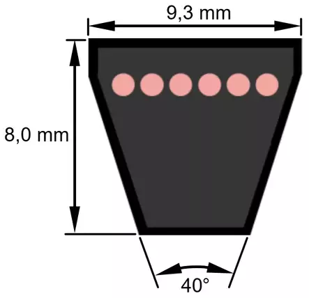Kiilahihna 3V 280, 711 mm - Hihnat ja tarvikkeet - 4014486043877 - 2