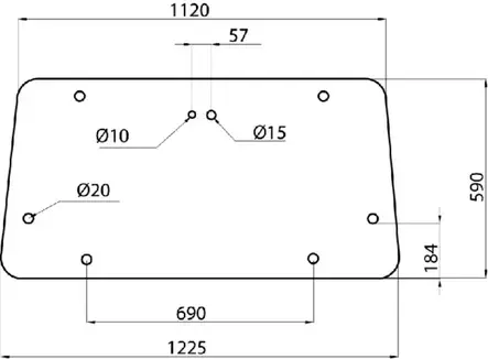 Takalasi, ylempi (MF 3476182M1) - Ohjaamon lasit - 3660980021487 - 1