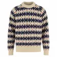Fjällräven Övik Jacquard Knit M Light Beige - Dark Navy - Retkeilyasusteet - 7323451200427 - 1
