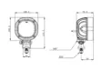 LED-työvalo, 54 W, 7200 lm, neliö, 10 - 30 V, valkoinen - Työvalot - 8719493113877 - 3