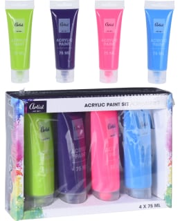 Akryylivärit 4 x 75 ml - Taiteilijatarvikkeet - 8719202810387 - 1