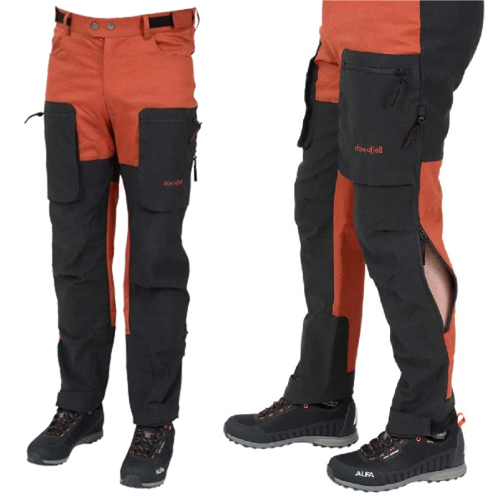 Dovrefjell X-Motion Stretch housut oranssi-musta-Unisex - Retkeilyasusteet - 7071217027657 - 1