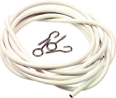 Habo verhovaijeri 5m valkea teräs - Ikkunatarvikkeet - 7318750184257 - 1