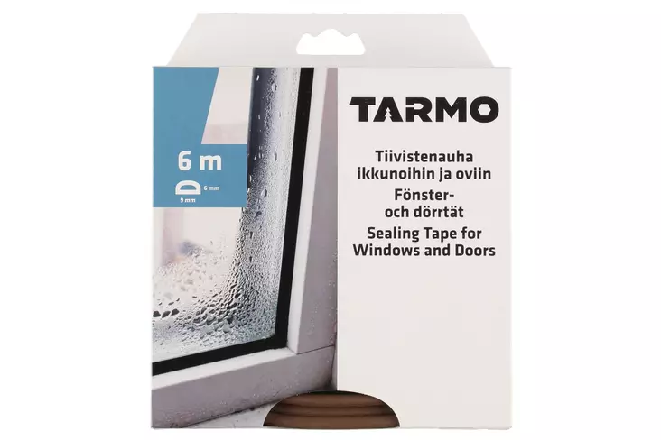 Ikkunatiiviste D-profiili ruskea 6m - Teipit - 6410413239227 - 1