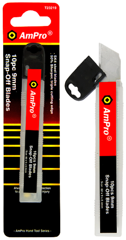 Katkoteräveitsen varaterä 9 mm 10 kpl - Puukot ja veitset - 795609232197 - 1