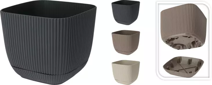 Kukkaruukku neliö 19,5x19,5x13 cm - Ruukut, vaasit, korit - 8720573272827 - 1