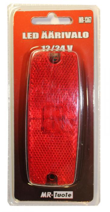 Led-äärivalo punainen 10-30V 8W - Huomiovalot ja majakat - 6430032151717 - 1