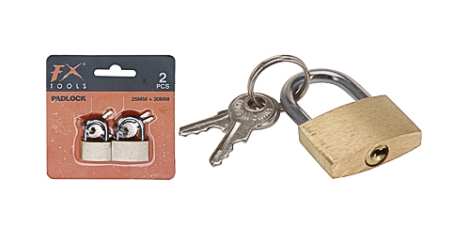 Mini riippulukko 2 kpl/pkt - Riippulukot, salvat, haat - 8711295755477 - 1