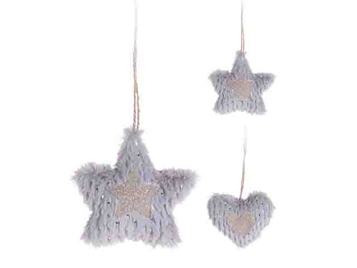 Ripustettava pehmokoriste harmaa - Joulukoristeet - 8719202785517 - 1