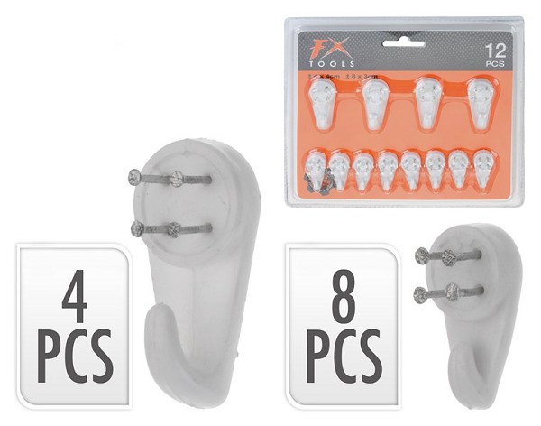 Taulukoukkusetti 12-os. - Seinäkoukut, naulakot - 8711295881237 - 1