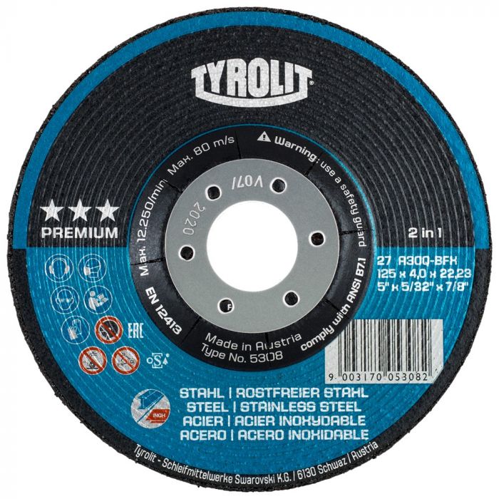 Tyrolit hiomalaikka teräkselle 7x125 mm - Hiomatarvikkeet - 9003170020367 - 1