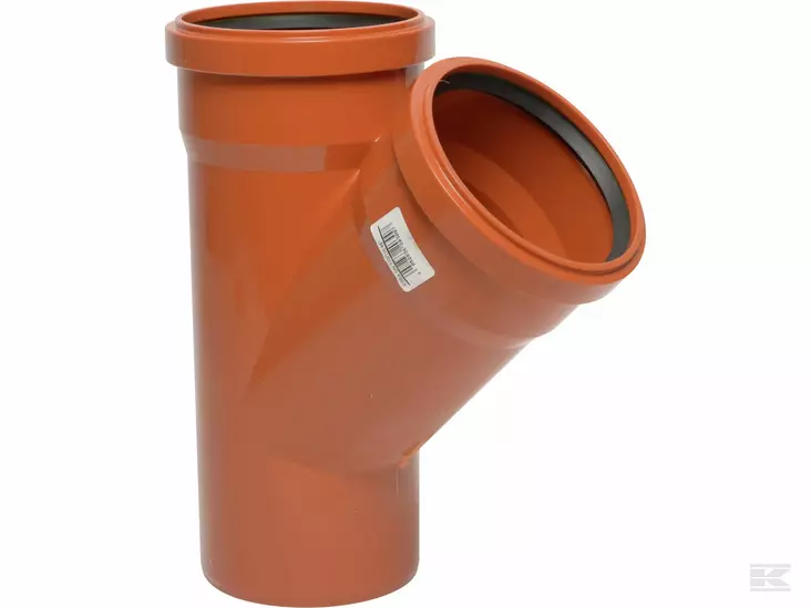 Y-liitin PVC 110/110 mm x 45° - Viemäröinti ja vesilukot - 4052836203007 - 1