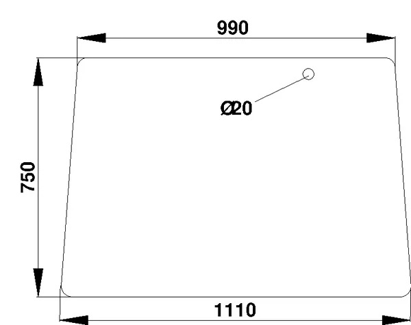 Tuulilasi, ylempi (Fendt 178810110010) - Ohjaamon lasit - 3660980020237 - 1