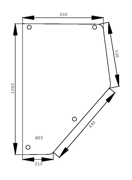 Ovilasi, taempi (MF 3389398M2) - Ohjaamon lasit - 3660980021777 - 1