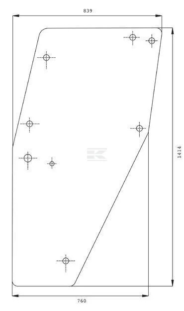 Ovilasi, vasen (Deutz-Fahr 04347343) - Ohjaamon lasit - 3660980024327 - 1
