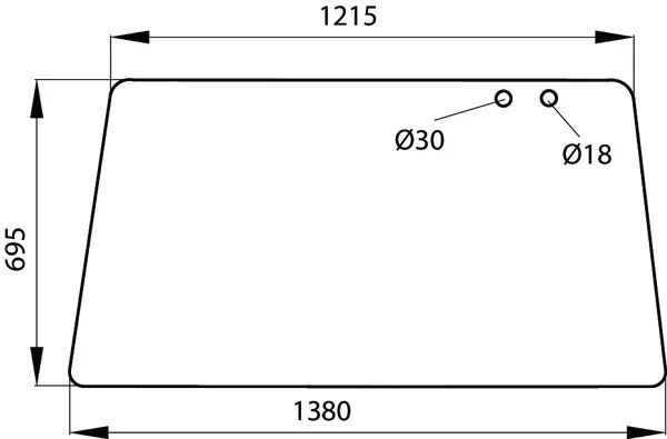 Takalasi, ylempi (Fendt 186813051200) - Ohjaamon lasit - 3660980062527 - 1
