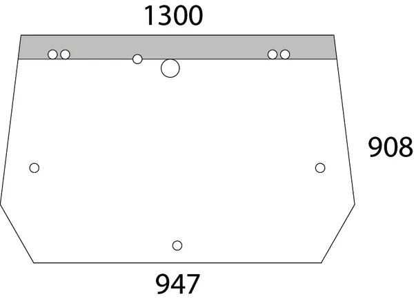 Takalasi, ylempi (CNH 82016997) - Ohjaamon lasit - 3660980063647 - 1