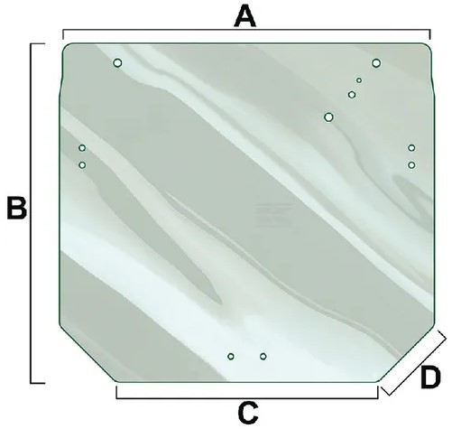 Takalasi, ylempi (JD R206835) - Ohjaamon lasit - 5035776634857 - 1
