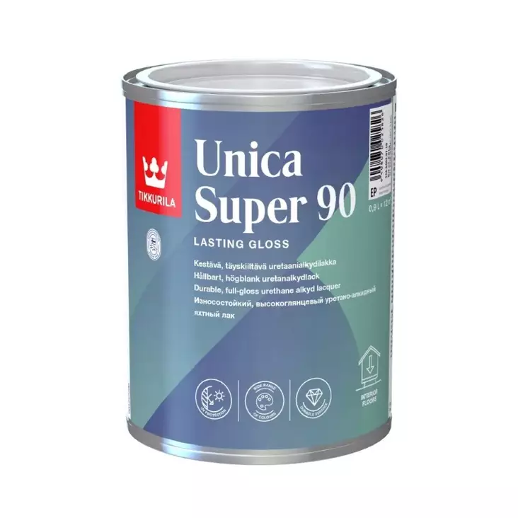 Tikkurila Unica Super 90 täyskiiltävä uretaanialkydilakka, sävytettävissä - Lakat, hartsit - 6408070025857 - 1