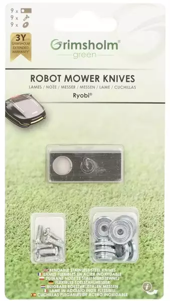 Terät 9 kpl, sopii Ryobi Roboyagi - Robottiruohonleikkurin varaosat - 7333272011607 - 1