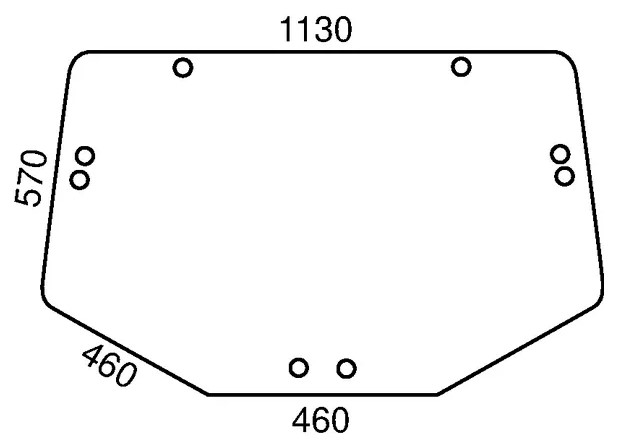 Takalasi, ylempi (JD L156325, L171335, L202528, L213351 ja L78727) - Ohjaamon lasit - 8716106304257 - 1