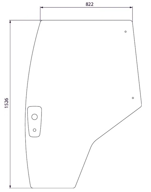 Ovilasi, vasen (MF 4353783M2) - Ohjaamon lasit - 8719607133487 - 1