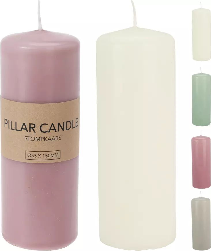 Pöytäkynttilä Vaaleat sävyt 5,5 x 10,5cm - Kynttilät - 8720573827607 - 1